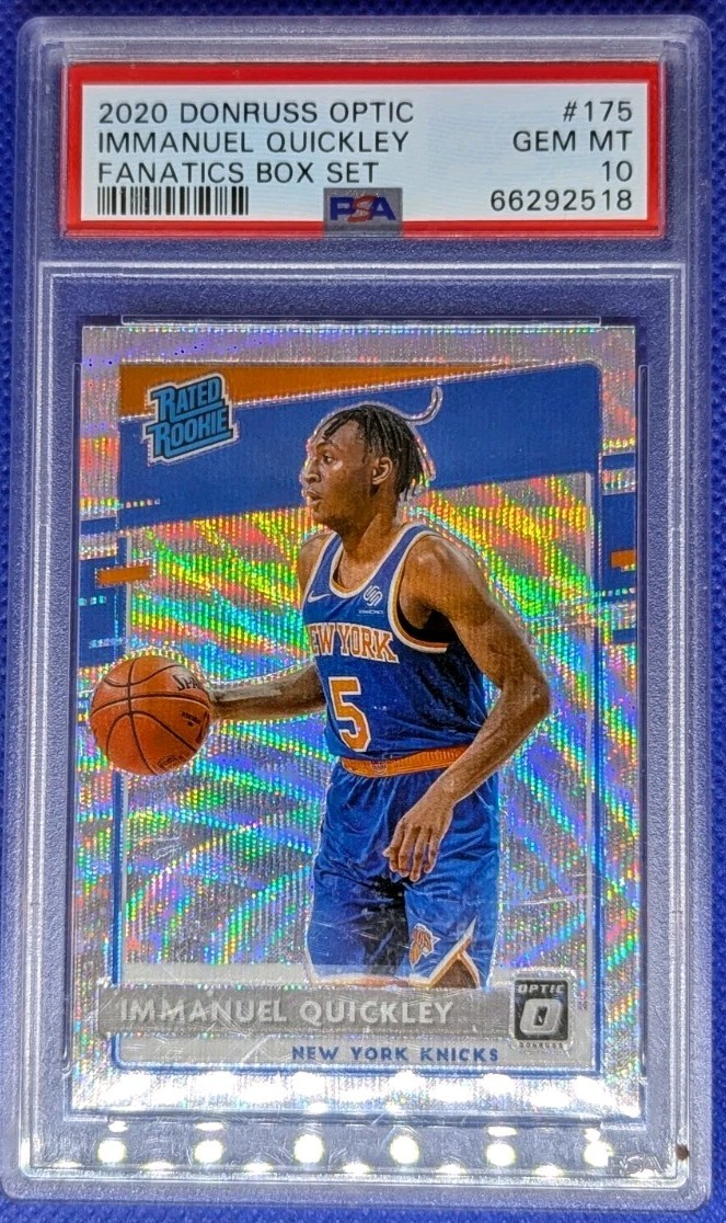 2020-21 Panini Donruss Optic IMMANUEL QUICKLEY RC #175 Fanatics PSA10 NY Knicks