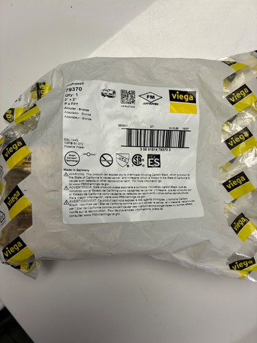 New Sealed Viega 79370 ProPress Zero Lead Bronze Adapter 2" P x 2" FNPT - New