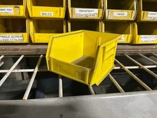  Qty 30 Yellow Plastic Stackable Storage Bins 5 x 4x 3"