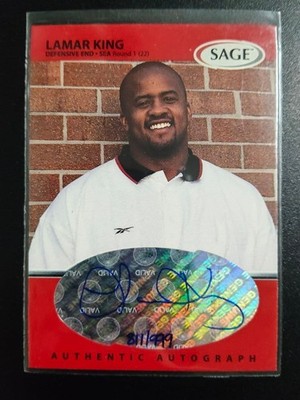 Lamar King NFL handsignierte Trading Card, Defensive End, Certified Secretary