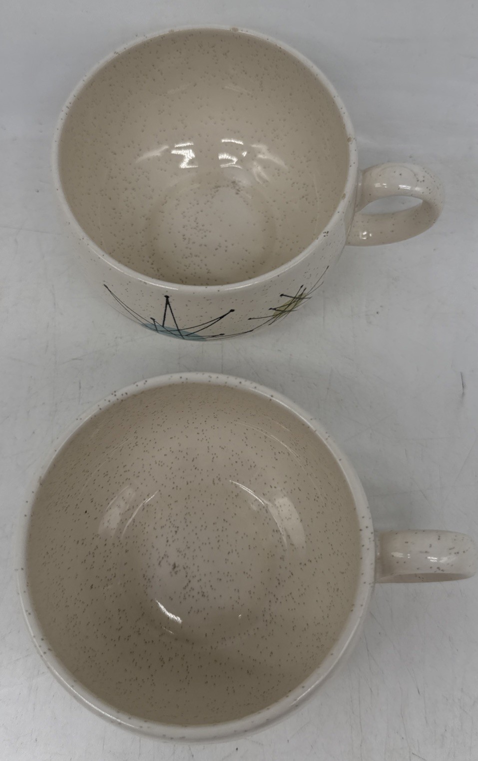 Franciscan Starburst Mid Century Modern Tea Coffee Cups Set of 2-Earthenware