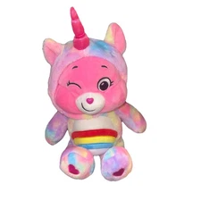 Care Bears Cheer Bear Unicorn Plush 14" Hoodie Friends Collection Pink Rainbow