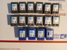 Mixed Lot of 16 Genuine HP EMPTY 27 Black 28 Tri-Color Ink Cartridges READ ALL