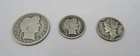Lot of 3 silver US coins 1901 Quarter Dollar/1912 Dime/1944 Dime
