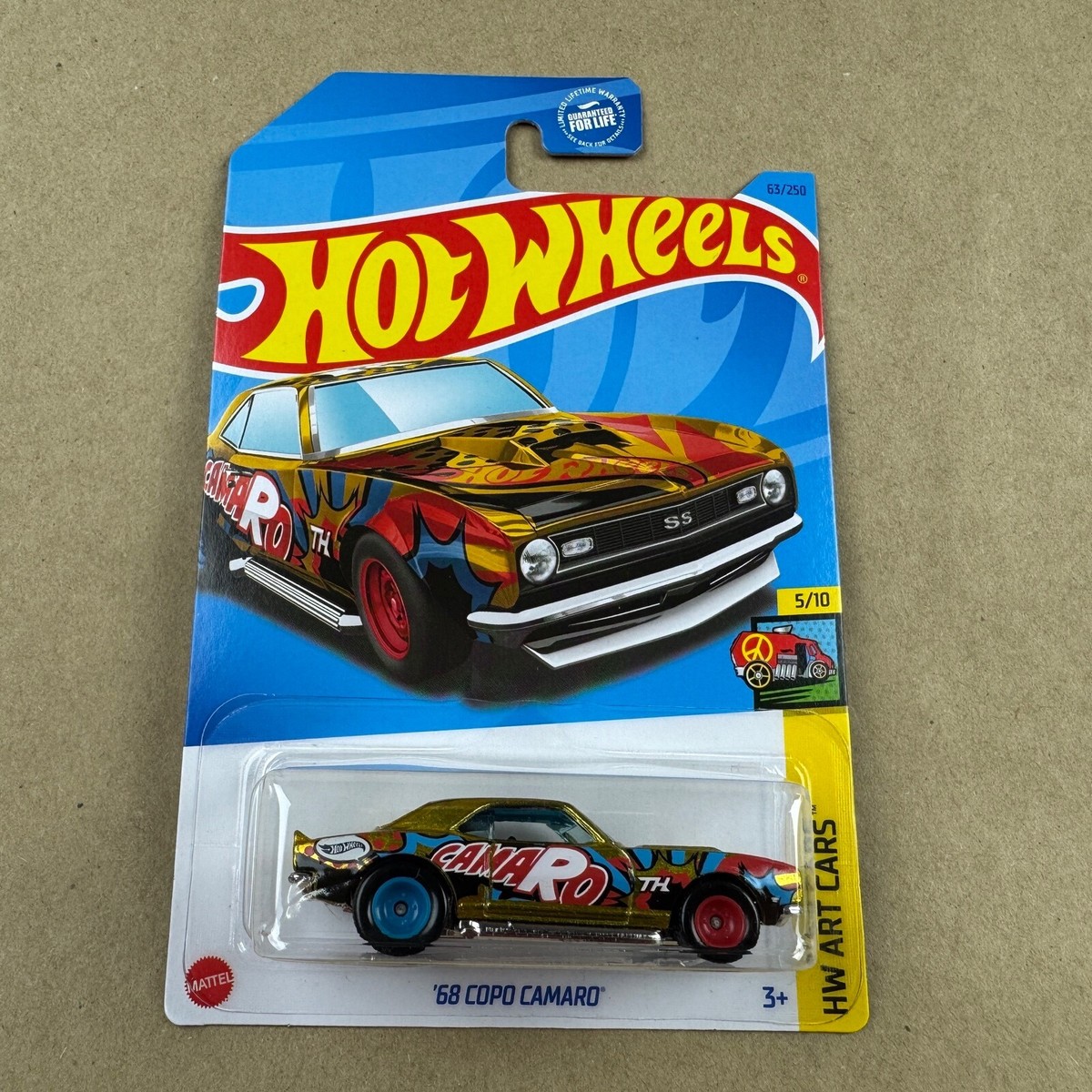 Hot Wheels Super Treasure Hunt 68 Copo Camaro 63/250 Yellow
