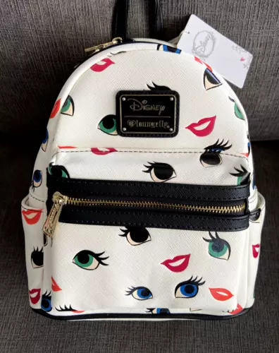 Loungefly X Disney Princess Eyes & Lips Backpack Green Blue Eyes Red Lips NEW