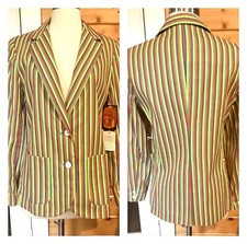 Vintage 1970s Paddle and Saddle striped blazer stripe jacket NWT