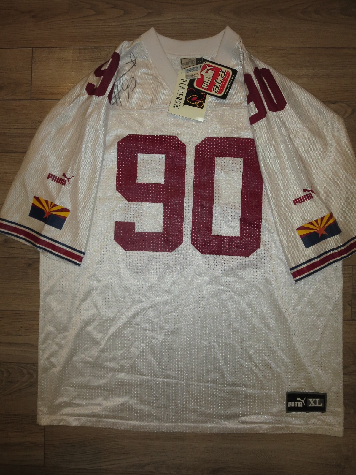 Andre Wadsworth 90 Arizona Cardinals NFL Puma Football Jersey XL Auto Autograph
