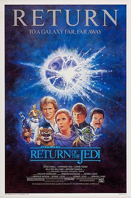 RETURN OF THE JEDI (1983) ORIGINAL MOVIE POSTER - RE-RELEASE 1985