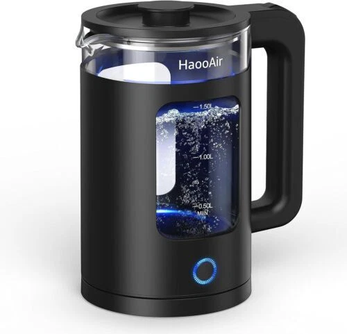 Haooair Electric Kettle 1.5 Liter Easy to Clean Glass Kettle with
