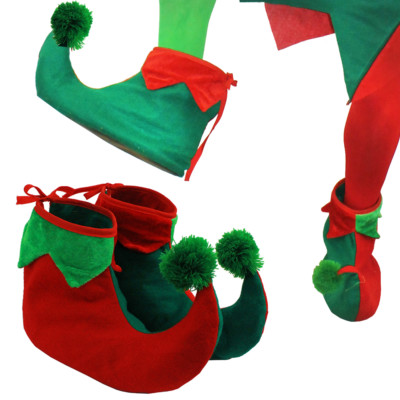 ADULTS ELF BOOTS SHOE COVERS XMAS PIXIE JESTER