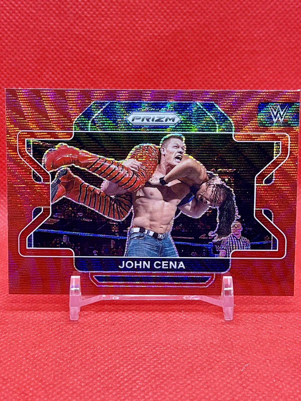 John Cena 2022 Panini Prizm WWE Wrestling Ruby Red Wave Prizm #45 🔥🔥🔥