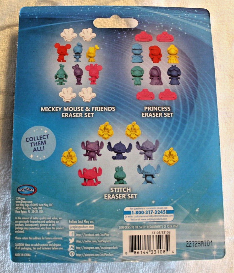 Disney Princess Eraser Set 10 Pieces 6 Princesses 4 Crowns | eBay