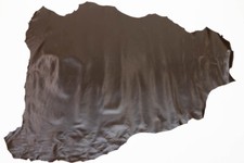 Goatskin Skiver Veg Tan Leather, Dark Chocolate, 9.5 - 10 Sq Ft, 0.4-0.6 mm