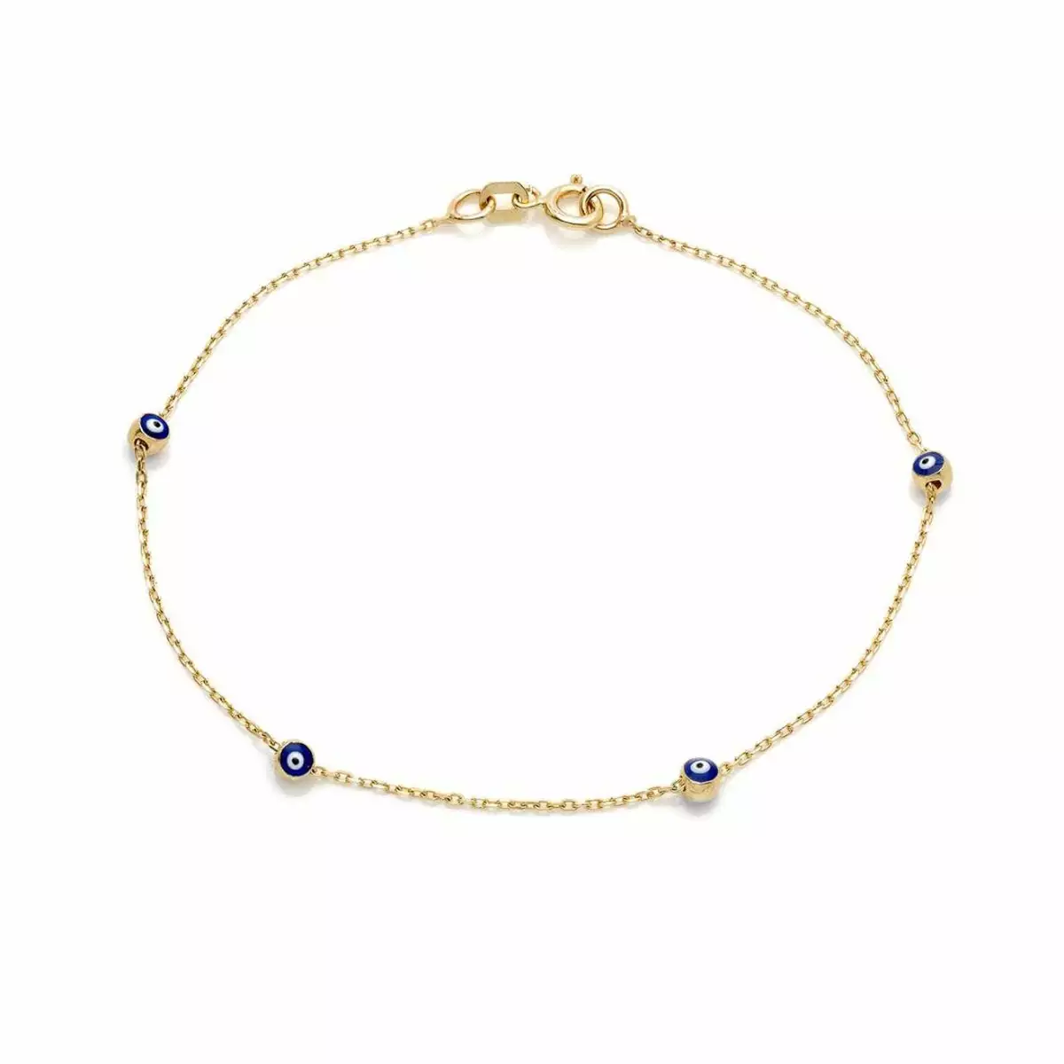 ONE] Lucky Blue Evil Eye Bracelet With Gold Beads Red String Protection  Unisex | eBay