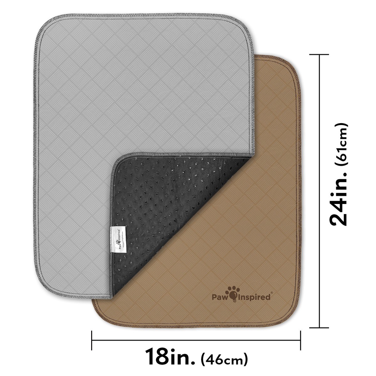 Paw Inspired Hundekäfigmatte – Waschbar, Gepolstert, Auslaufsicher, 58,4x43,2 Cm Für 61 Cm Zwinger, Dunkelbraun