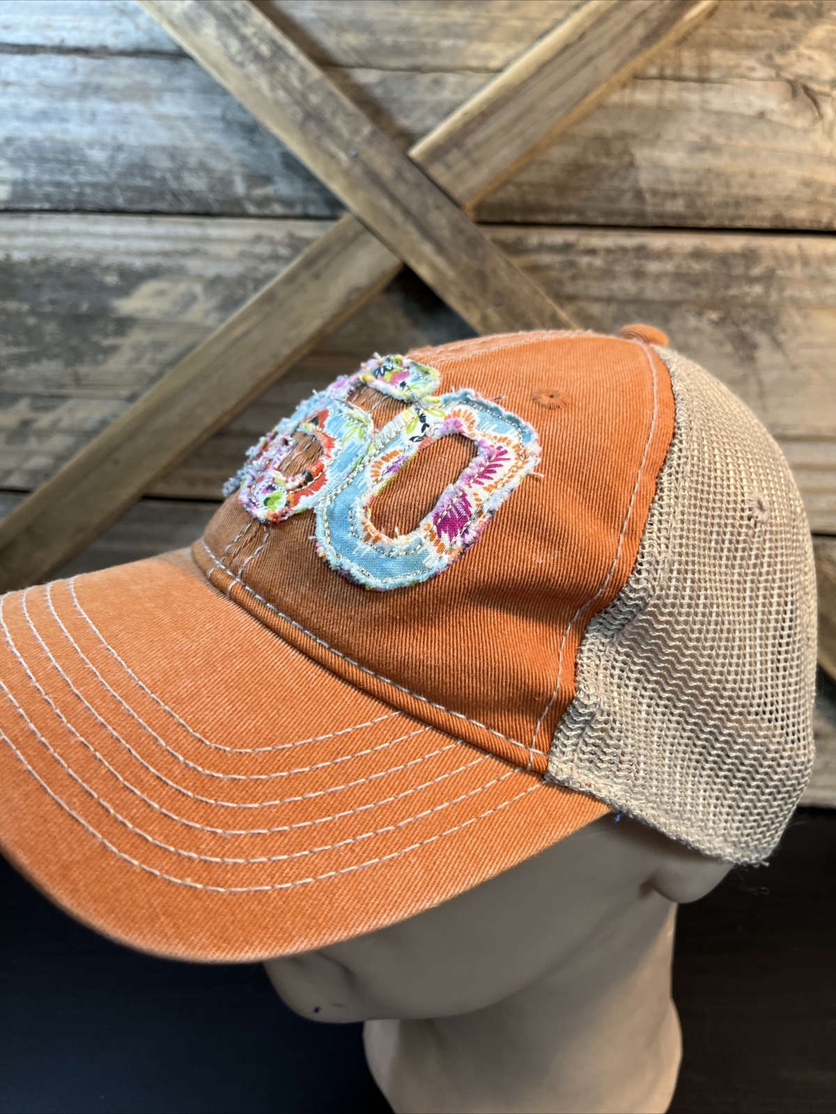 Orange “850” Number Patch Baseball Cap Hat Ahead … - image 5