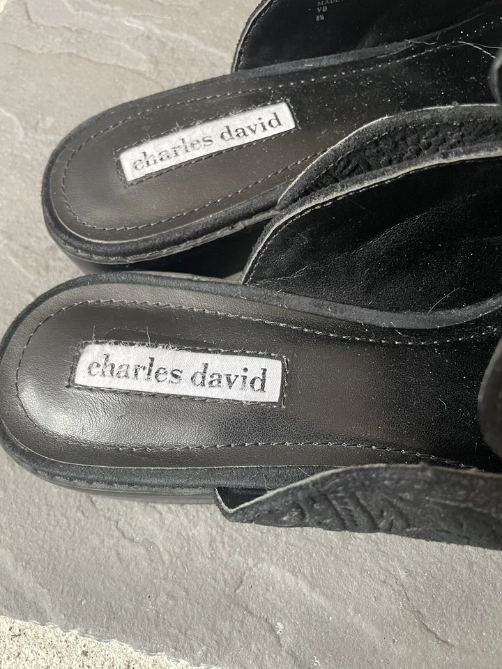 Charles David Black Suede Slip On Flats Size 8 1/2 - Изображение 4 из 4