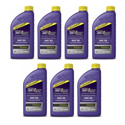 Royal Purple SAE 50 Straight Grade Performance Motor Oil 1 Qt. Bottles Set of 7