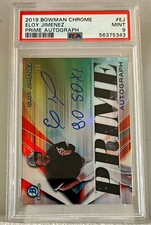 2019 Bowman Chrome Eloy Jimenez RC #'d /50 Prime Signatures SP PSA 9 Mint POP 1