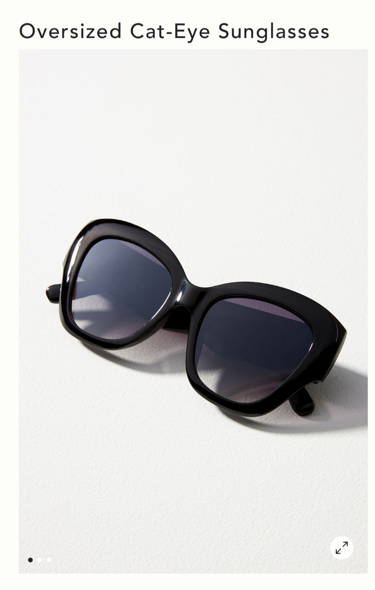 Anthropologie Oversized Cat-Eye Sunglasses BLACK | eBay