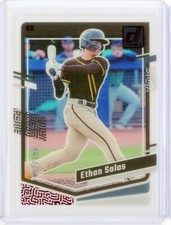 2023 Panini Chronicles Clearly Donruss ETHAN SALAS RC Rookie Prospect RED 2/100