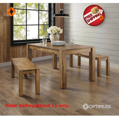 New Rustic Solid Wood Dining Table Bench Block Leg Farm House