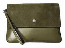 Lodis Wiltern Raven Double Pouch Wristlet Army Green RFID NWT MSRP $158