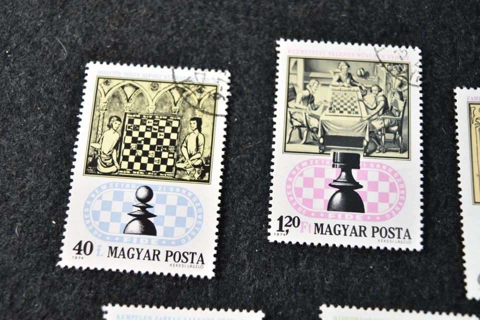 HUNGARY 1974 CHESS STAMPS S 2289-2293 CTO - Image 2 of 4
