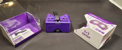 Merge 360 VR Virtual Reality Goggles Purple Headset with Box and Booklets
