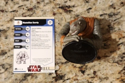 WOTC Star Wars Miniatures - Mantellian Savrip Dejarik Holochess #33 w/ Card