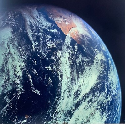 Vintage NASA 4x5'' Kodak Transparency - Apollo 8 Earth View