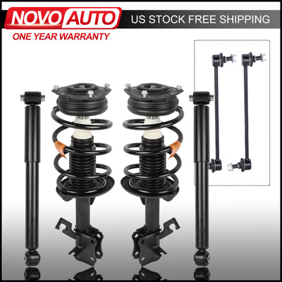 SET(6) Front Strut Spring Assy &Sway Bar Link for 2007-2012 Nissan Sentra 172379