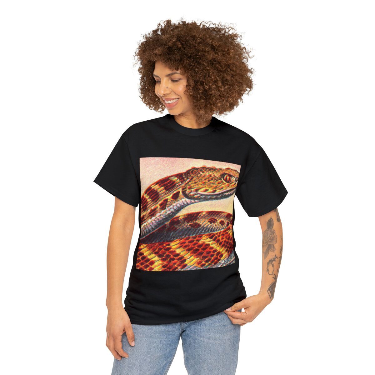 Vintage Retro Style Snake T Shirt Unisex Adult Art Tee Western Animal Streetwear