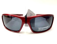 Khan Boys Red Plastic Sunglasses Sports Running Jogging Gray Lens NWTS