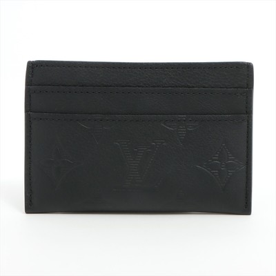 Louis Vuitton Monogram Shadow Porte Cartes Double M81415 Black