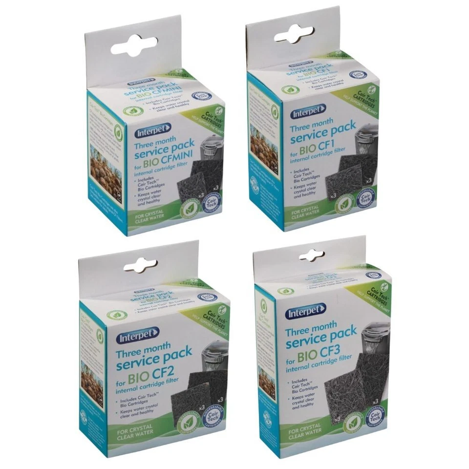 Interpet Cartridge Filter Service Pack Bio Mini CF1 CF2 CF3 Aquarium Media Fish - Image 3 of 4