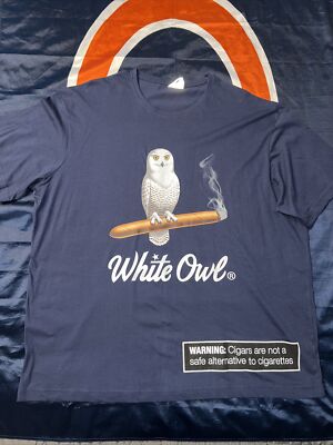 Mens 2XL Navy Blue White Owl Cigarils Graphic T shirt new No tags