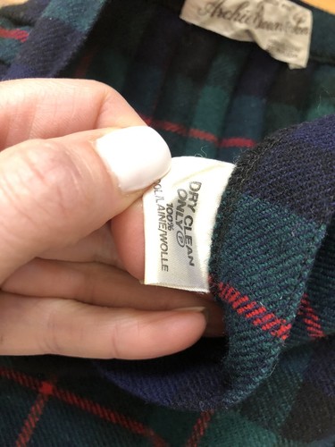 Archie Brown Vintage Clueless Pleated Girls Skirt Preppy Tartan Plaid Wool 10/12 - Picture 5 of 6