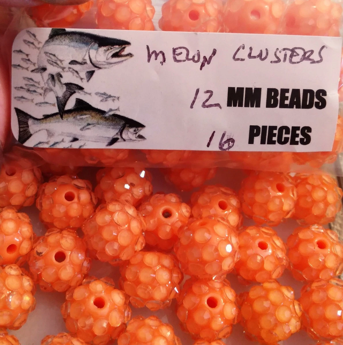 Fishing Premium Trout Salmon Steelhead Melon cluster beads 12mm 16ct lure egg