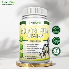 Colostrum - 1000mg - 120 Capsules - 30% IgG - Non-GMO US Dairy - First Milking