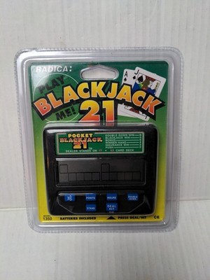 Vintage Radica Blackjack 21 Pocket Handheld Electronic Video Game Model 1350 NEW