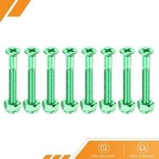 8pcs - Skateboard Mounting Hardware 1.5" Carbon Steel Skateboard Screws Green