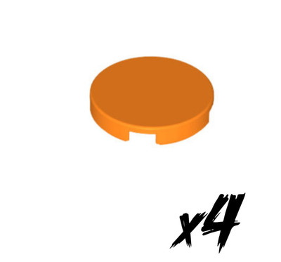4x LEGO 14769   2x2 Fliese rund   tile round   orange   orange