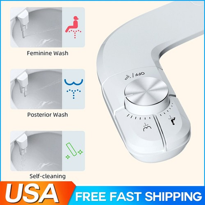 #ad Bidet Fresh Water Spray Kit Non Electric Toilet Seat Attachment with Dual Nozzle $25.98