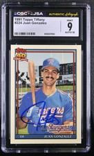 1991 Topps Tiffany Juan Gonzalez #224 CGC 9