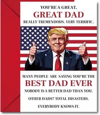 Funny Trump Fathers Day Card, Happy Birthday Cards Humor Gift from 5.3"x8" 