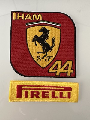 F1 2 Pack Hamilton 44 Pirelli Racing Race car  Iron-on Patch 3  Iron On/Sew On