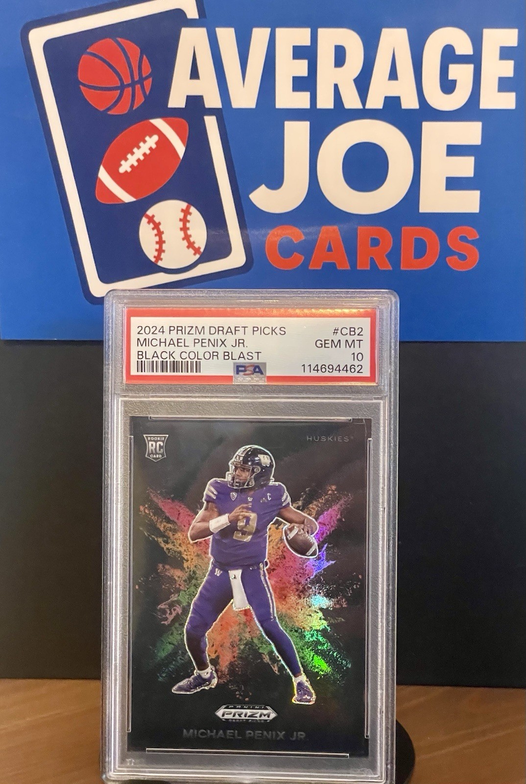2024 Panini Prizm Draft Michael Penix Jr Rookie Color Blast CB-2 Graded PSA 10