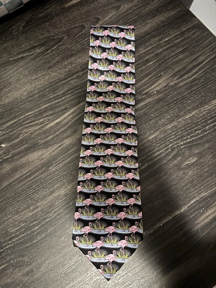 Corbata Flamingos - Hombre - Corbata Hombre Rosa Tema Flamenco Foto 2 de 3